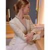 Autumn/Winter Celebrity Style V-Neck Slim Tweed Dress for Women
