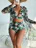 1011 new European and American high-end fashion and sexy multi-color printed bikini BIKINI three-piece women's swimsuit