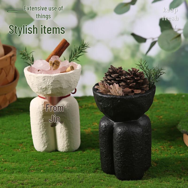 Cement Flower Goblet Flameless Diffuser & Candle Holder