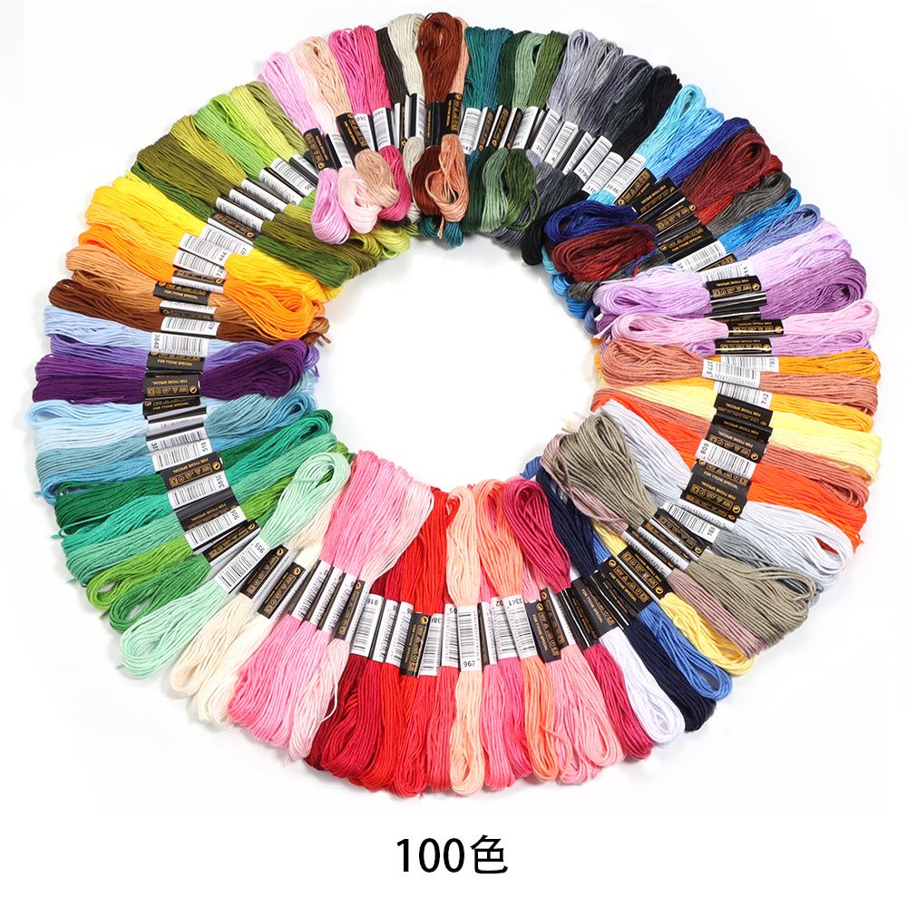 12-447 stuks/partij Gemengde Kleuren Borduur garens Polyester Kruissteek Garens Voor Handbreien Handwerk Naaiben Benodigdheden Groothandel