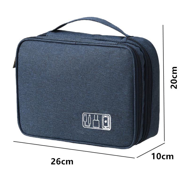 Triple-Layer Shockproof Portable Organizer for Cables, Earphones, Power Banks & Hard Drives