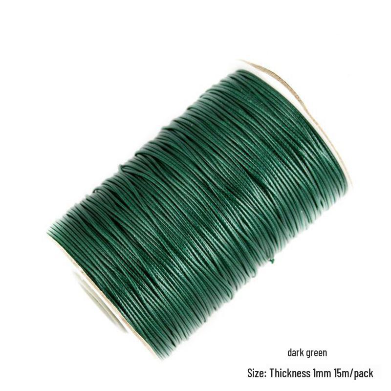 15m 1mm Korean Waxed Cord Faux Leather for DIY Bracelets & Necklaces