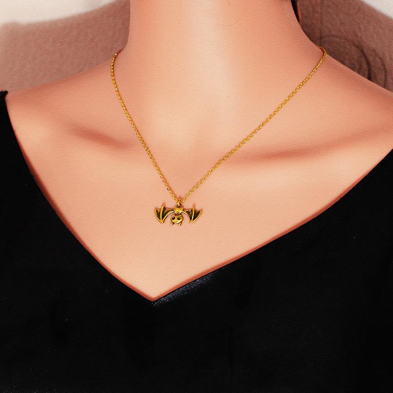 

JMXD-европейский винтажный кулон в виде летучей мыши, модное универсальное светящееся в темноте ожерелье в виде летучей мыши