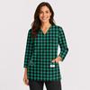 Women's V-Neck Scrub Top with Pockets and Side Slits, 3/4 Sleeve Uniform Work Top