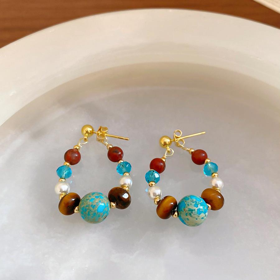 Silver Needle Leopard Heart Bow Geometric Dangle Earrings - Trendy Korean Style for Women