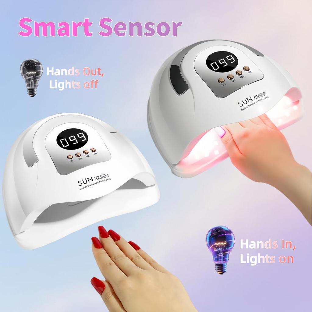 UV LED Nail Lamp 81 Beads 380W with Sensor & Timer for Gel Polish