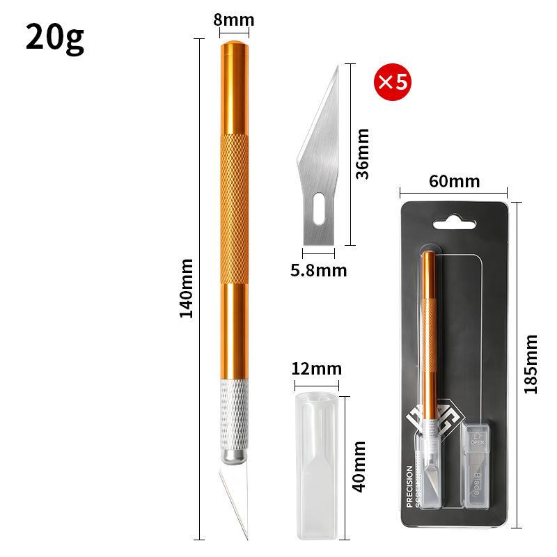 Bastelmesser aus Aluminiumlegierung für Handyfolie, Papier und Gummistempel-Schnitzen