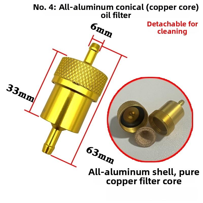 CNC Aluminum Alloy Oil Fuel Filter 6mm Reble Cleanable Fuel Filter For ATV Dirt Bike Scooters Motorcycle Replacement Parts