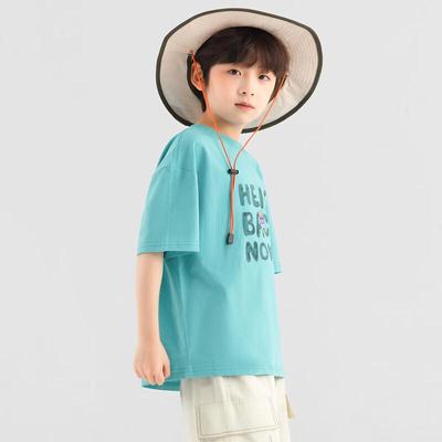 Boys' Cooling Cotton Letter Print T-Shirt