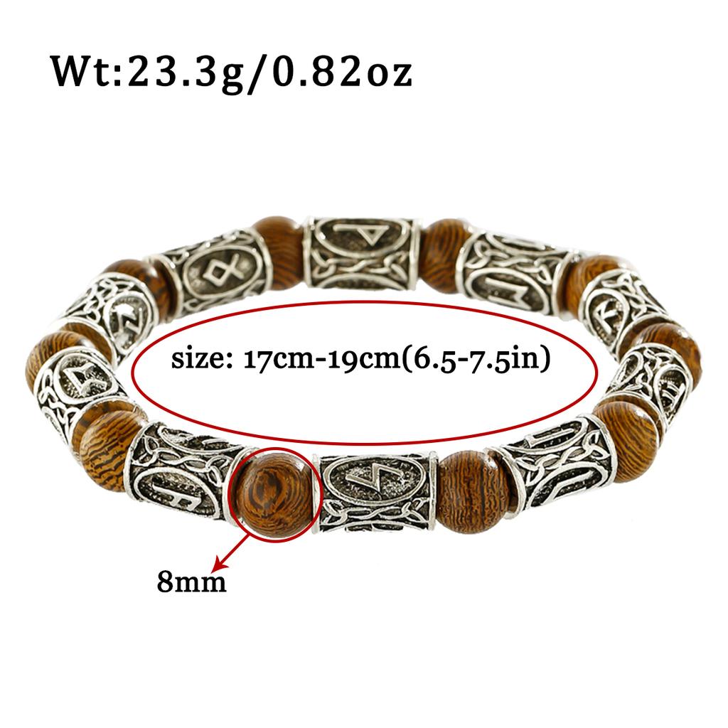 Natural Wood Beads Bracelet Women Men Yoga Meditation Prayer Om Pendant Wooden Jewelry Classic Sliver