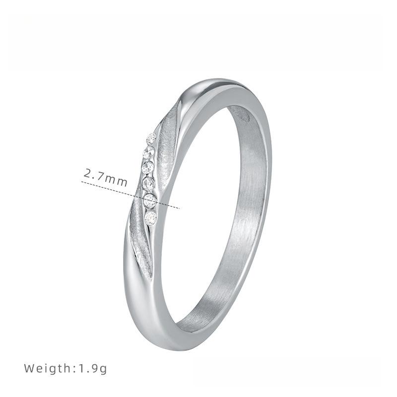 

Кольцо Мёбиуса с бриллиантами класса люкс, нишевое кольцо высокого класса, женское, из титановой стали, не тускнеющая бижутерия 9