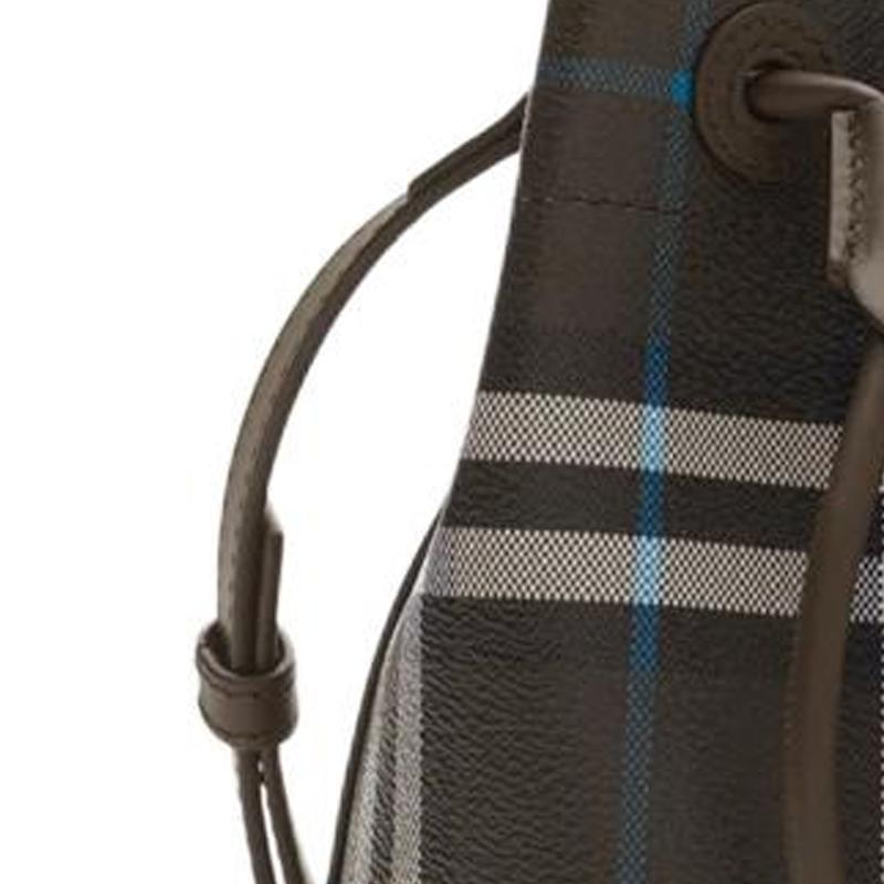 Burberry Vintage Check Drawstring Bucket Bag Mini Leather Crossbody Handbag 81083031