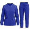Women's Quick Drying Fabric Solid Color Round Neck Pocket Long Sleeve Pants Set Workwear