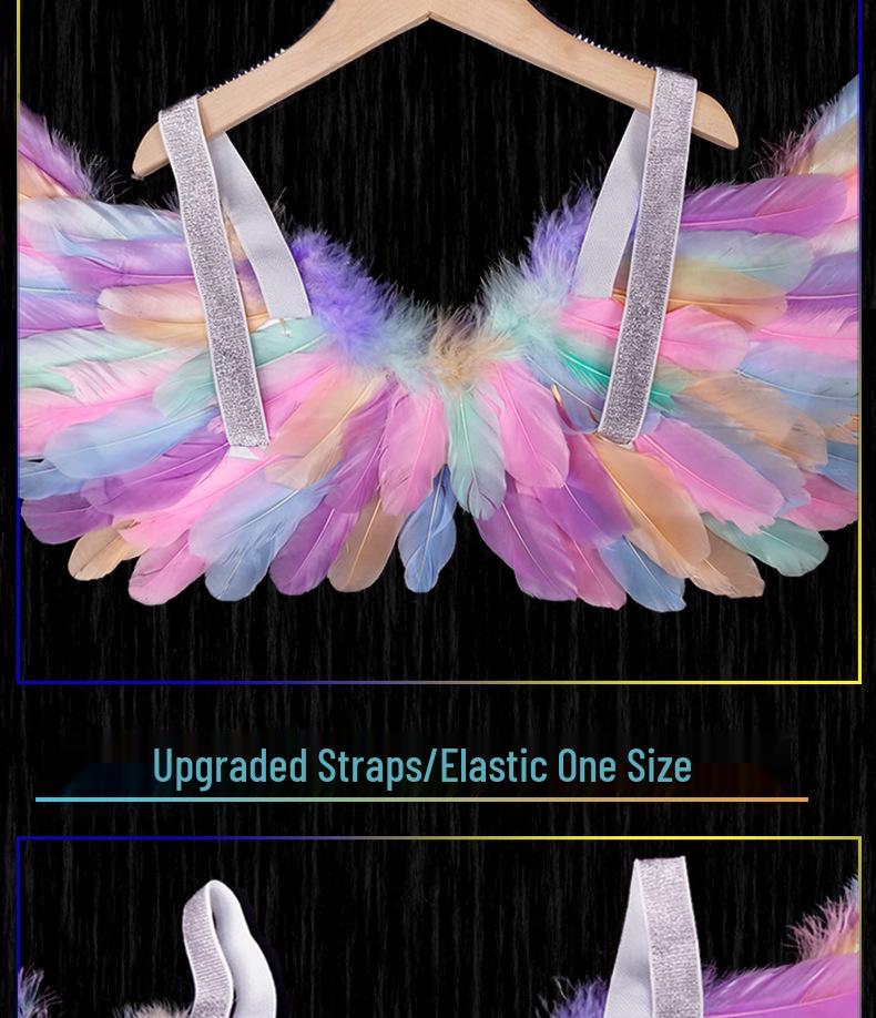 Glowing Elf Fairy Wand with Angel Feather Rainbow Wings - Little Girl's Birthday Gift & Stage Prop