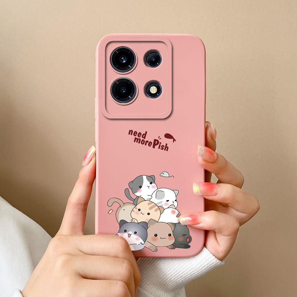 For Infinix Note 30 Pro Vip 30i Phone Case Cartoon Liquid Silicone Full Coverage Anti Drop Bumper For Infinix Note30 30Pro Funda