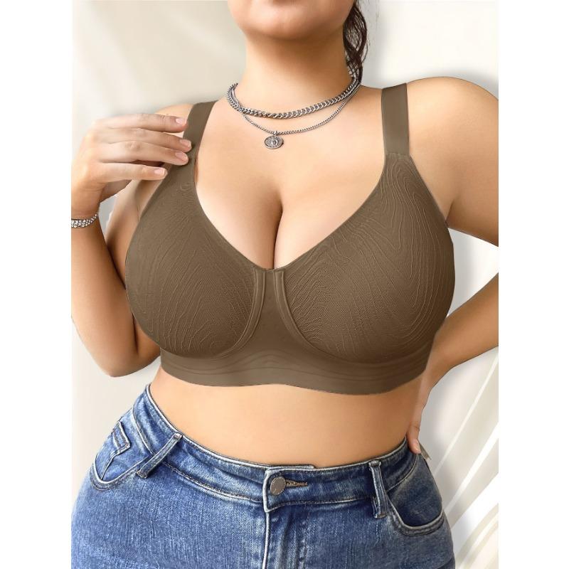 Plus Size Seamless Gather Anti Sagging Comfortable Bra For Women Large Bust
