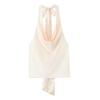 Spring and Summer New Women's Clothing Bowknot Decoration Draped Fashion Hanging Collar Silk Satin Texture Tops 2892650