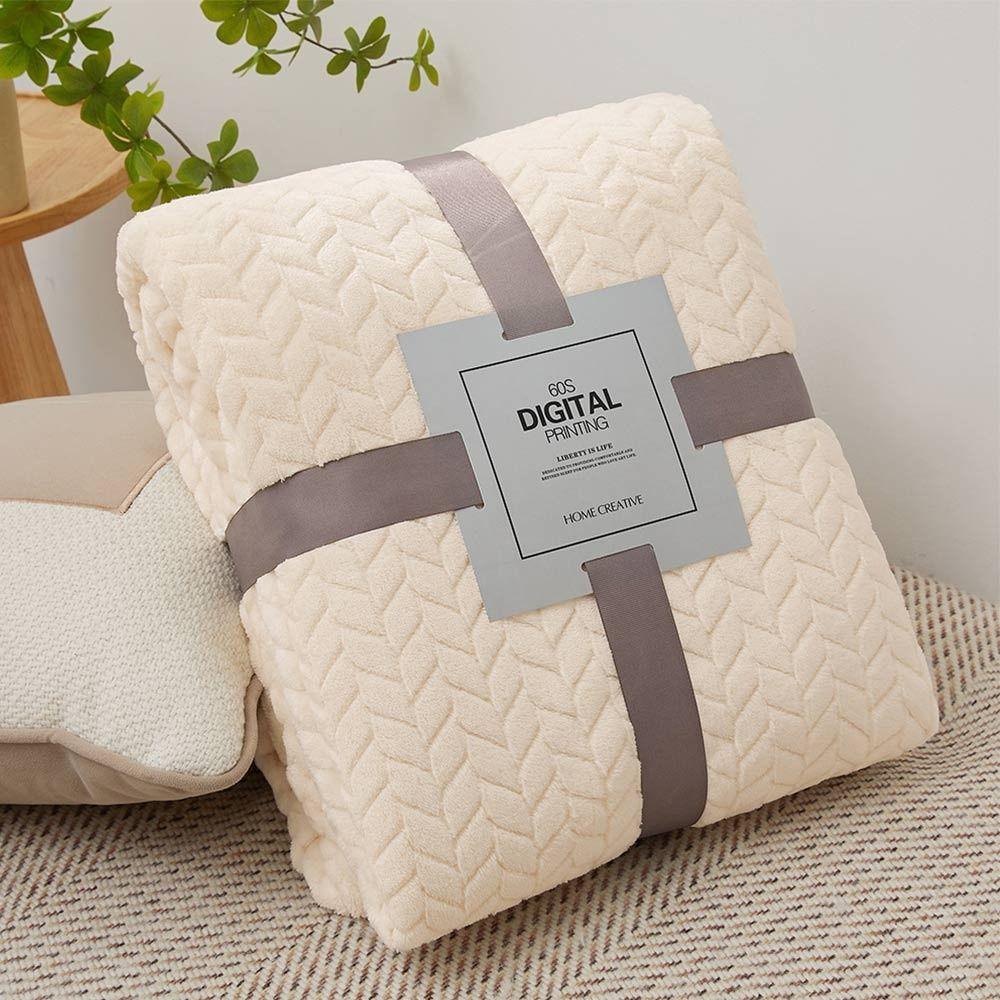Fluffy Warm Blanket Solid Color Conditioning Quilt New Throw Blanket  Home Office