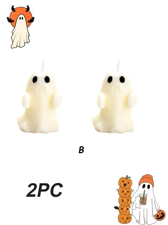 1/2pcs Halloween Ghost Candle Handcrafted Scented Candle Atmosphere Candle With Spooky Design Gift Fragrance Candle Party Decor