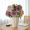 Retro home living room decoration flower arrangement oil painting peony simulation fake flower