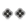 Gold Plated Cubic Zirconia Flower Earrings Romantic Metal Studs For Women Jewelry Gift 1 Pair