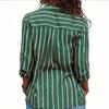 Women's Loose Long Sleeve Lapel Striped Shirt