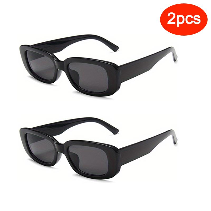 

Protective Glasses 2pcs/set Rectangle Frame Sunglasses For Women Men Candy Color Y2K Fashion Sun Glasses Vintage Outdoor Eyewear