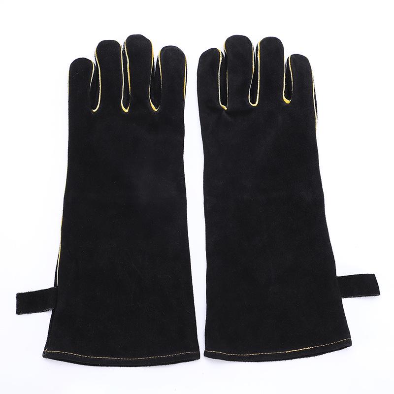 Wear-Resistant Cowhide Welding Gloves: Heat-Resistant, Anti-Scald, Thickened for BBQ and Welder Protection