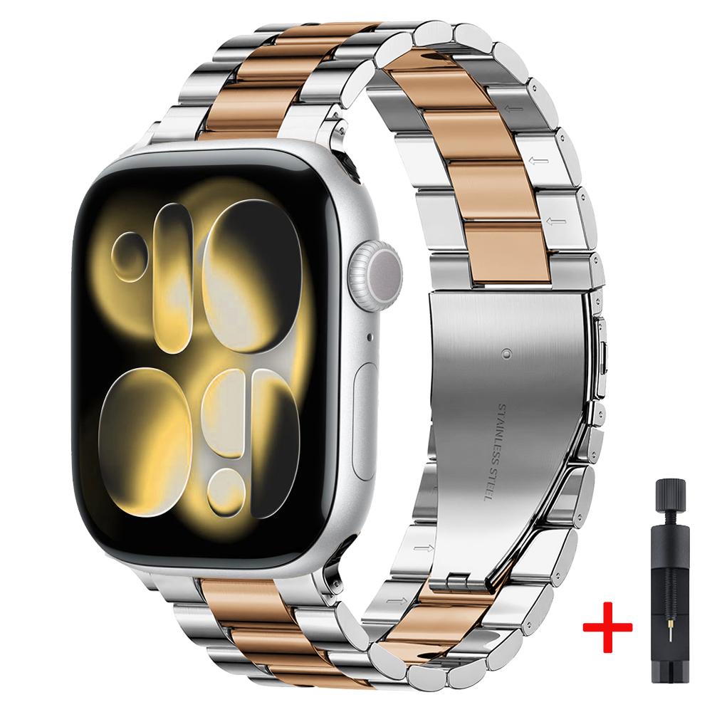 Metallarmband für Apple Watch Strap 46mm 42mm 45mm 44mm 40 41mm Ultra 3 2 1 49mm Modearmband iWatch Serie 11 10 9 8 7 6 5 SE3