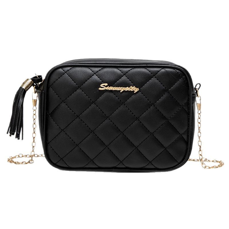 Klassische Stickgarn-Tasche, neue Rhombus-Kameratasche, günstige Fransen-Kettentasche, Umhängetasche.