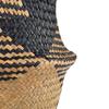 Handmade Straw Storage Baskets Rattan Flower Pot Belly Basket with Handles Folding Clothes Laundry Storage Container