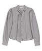 PLUNASTUDIO Basic Tie Blouse_Gray