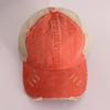 Vintage Ponytail Baseball Cap Women izable Fit Snapback Hat Mesh Distressed Summer Cap Woman Sunhat