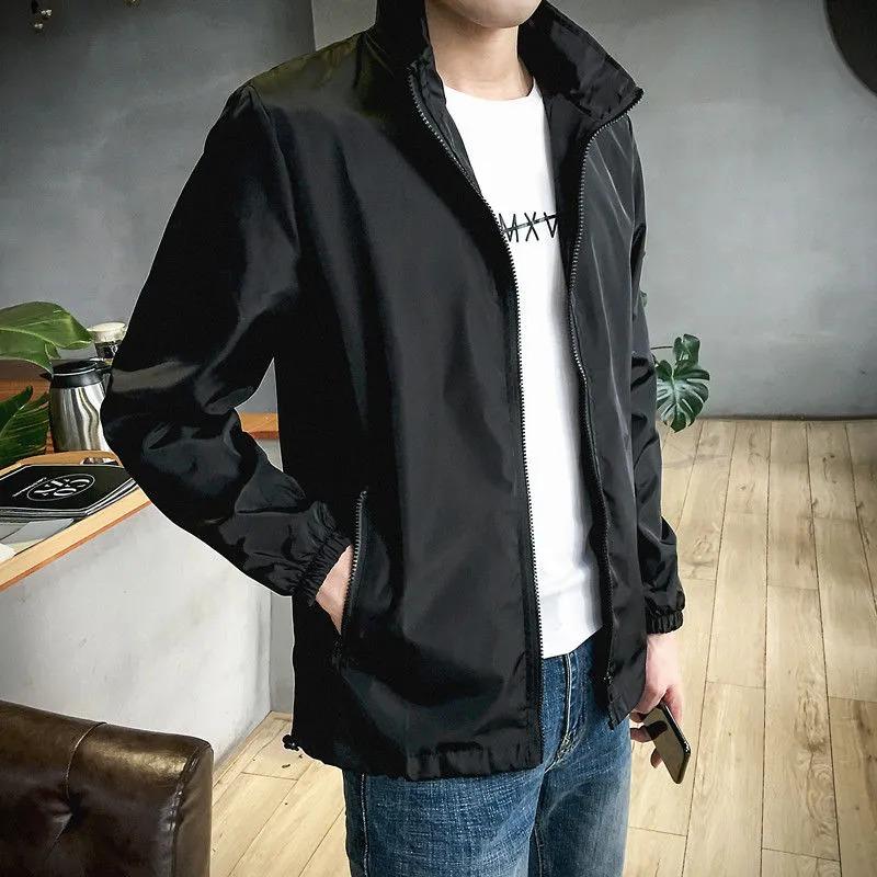 Spring and Autumn Stand Collar New Men's Korean Style Casual Top Jacket Young and Middle-aged Trendy Thin Jacket