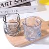 6Pcs Colorful Glass Cup Comfortable Grip Drinking Glasses Kitchenware Irregular Cup  Office