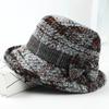 Ladies' autumn and winter bow top hat, thickened warm woolen casual fisherman hat