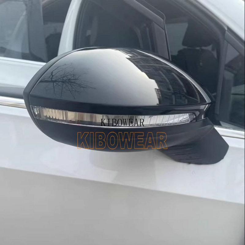 2pc Glossy Pearl Black Side Mirror Cover for VW Golf GTI MK8 VIII 8 R GTD GTE E-Golf cap 2024 replace auto