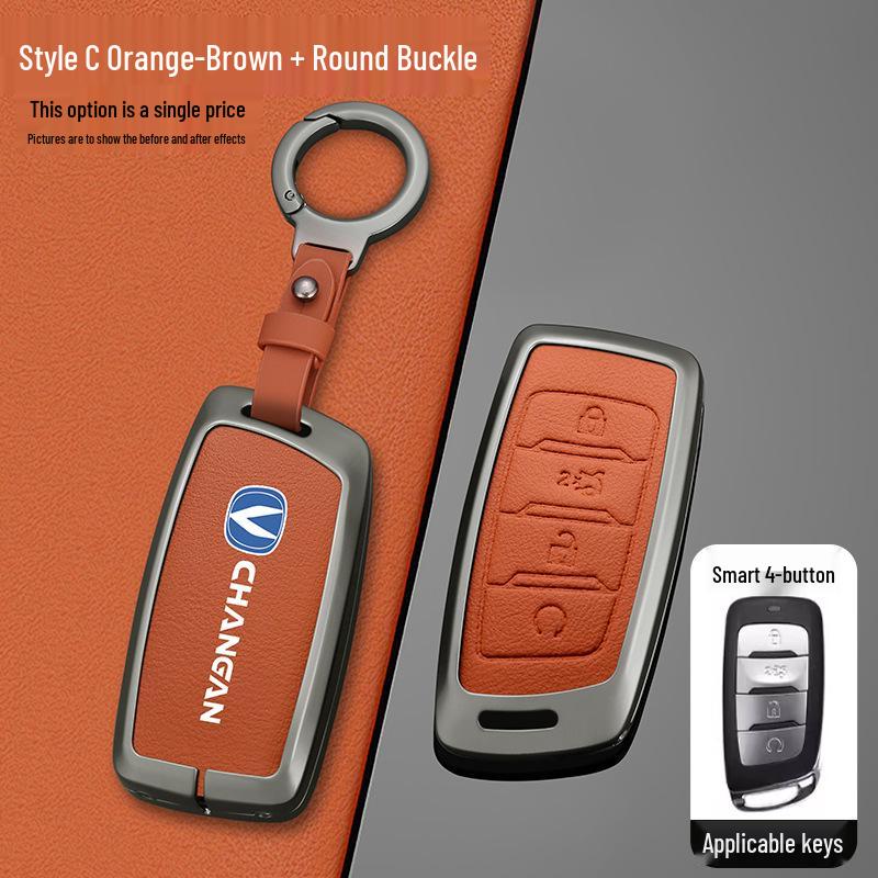 Changan 2020 Cosai COS1 Key Cover: Durable Metal Shell with Leather Buckle for Oushang Pro Remote