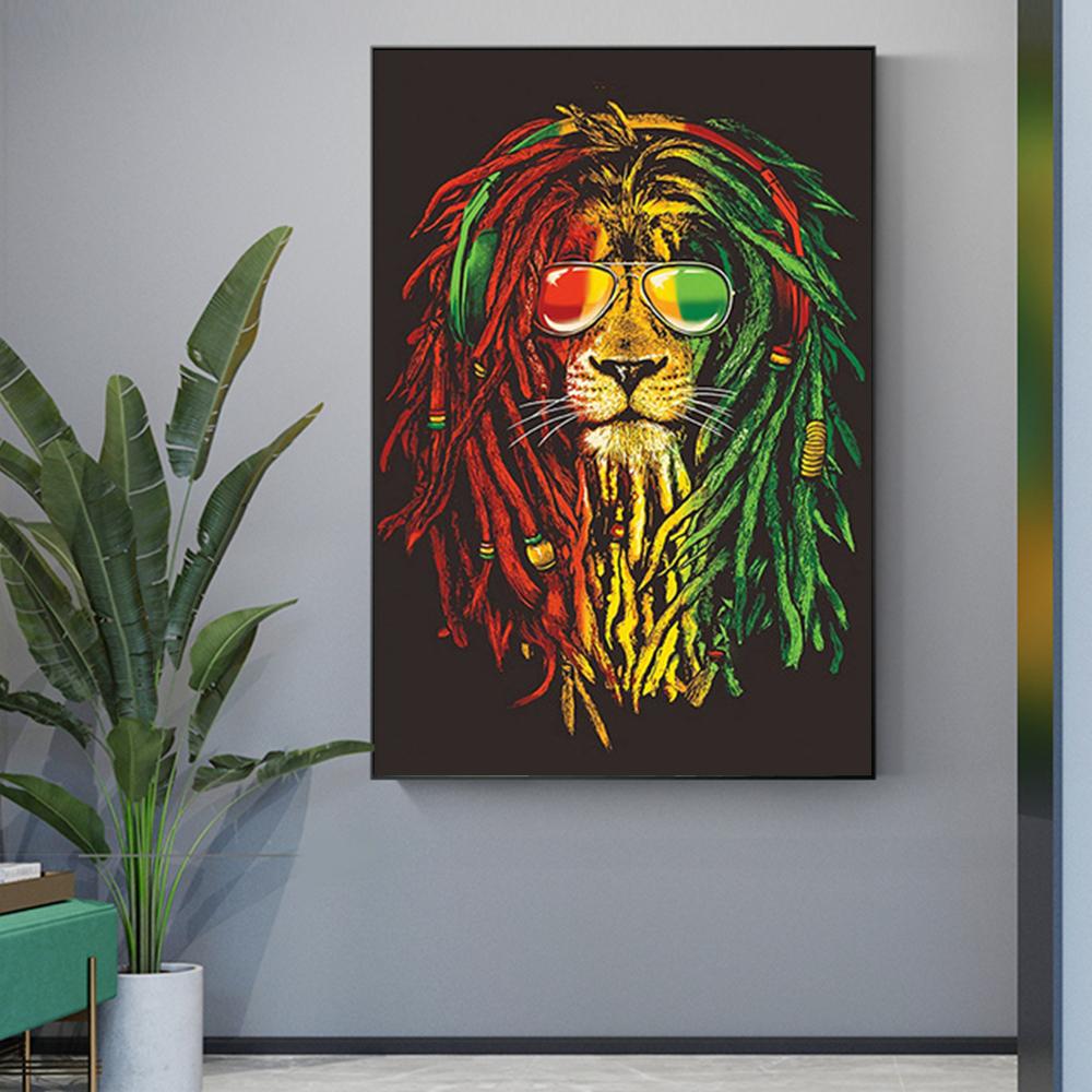 Colored lion wall art graffiti paintings for interior decoration posters and hd pictures for decor living room canvas painting