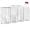 Vidaxl Kosze Gabionowe, 9 Szt, 300X50X140/160 Cm, Galwanizowane Żelazo