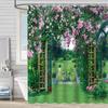 Shower Curtain Waterproof And Mildew-Proof 3D Digital Printing Plant Stone Printing Shower Bathroom Partition