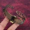Fossil Coral Natural Gemstone Bangle Copper Wire Wrapped Adjustable Cuff Bracelet