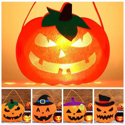Glowing Halloween Light Reusable Halloween Ornament Pumpkin Lantern Halloween Party Decorations