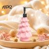 Bouteille Robuste en Résine pour Comptoir Sapin de Noël Distributeur de Savon Effet Velours Rechargeable Lotion Décorative Salle de Bain Flacon Pompe Liquide