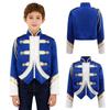 Uniforme d'équipe d'honneur Trompette Garçons Veste de Fanfare Manteau Long à Manches Longues Fermeture Éclair Couleur Contrastée