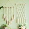 1 Set Hanging Pictures Style Organizer Tassels Hand-woven Solid Color Nordic Bohemian Wall Tapestry