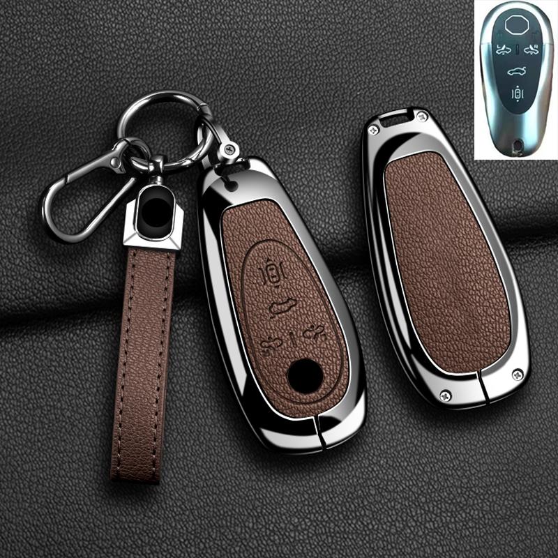 Car Remote Key Case Cover for Morris Garages MG Cyberster Zinc Alloy Leather Fob Protection Shell Auto Keychain Accessories