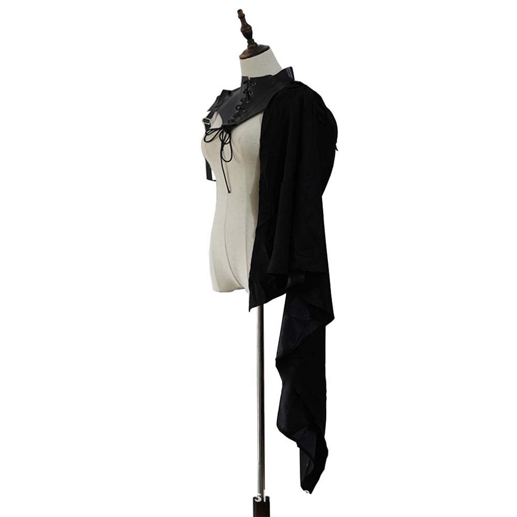 Medieval Party Anime Cosplay Costume Gothic Knight Single Sleeve Shawl Armor Viking Pirate Cloak Hooded Cape Soldier Top