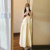 [Original practice + inner lining] Vest dress light yellow women's clothing summer dopamine sweet age reduction a word