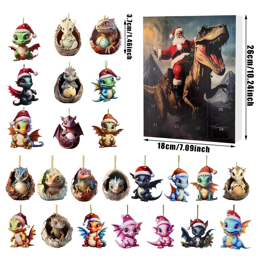 Weihnachts-Countdown Blind Box Mini Acryl Drachenbaby Anhänger Geschenk für Feiertagspartys